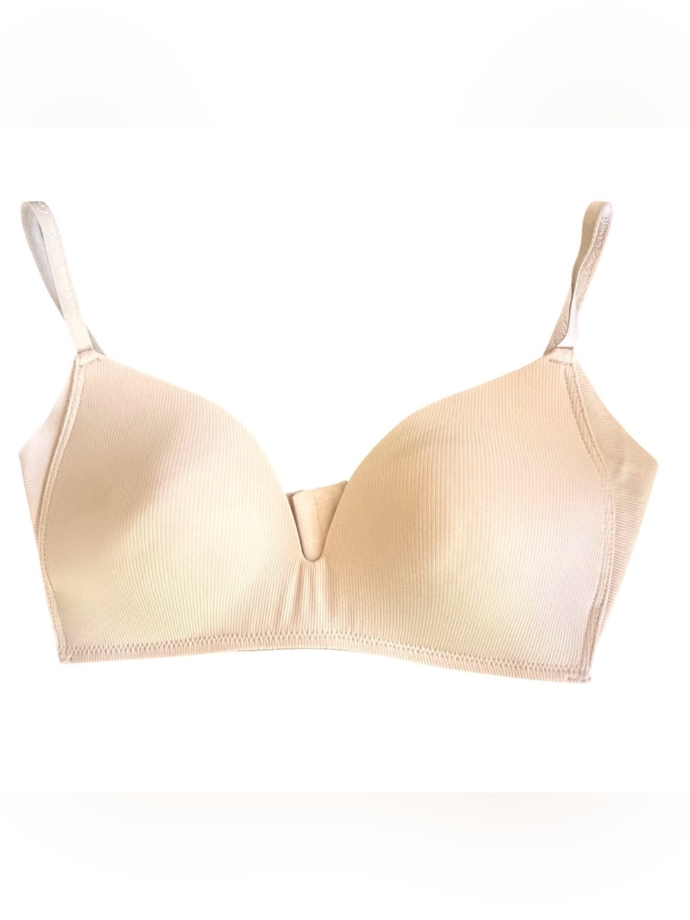 Vince Camuto Beige Wireless Ribbed Comfort Bra Size 36C